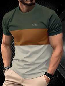 T-shirt en maille pour homme, coupe classique, couleur personnalisable sur le devant, 100 % coton, col rond, manches courtes, décontracté, respirant, écologique, séchage rapide - Product Image 1