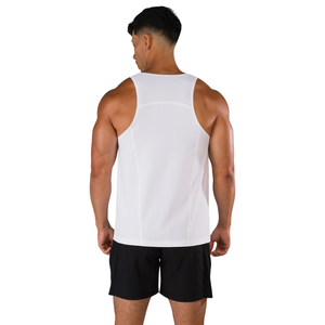 Men's White Athletic Workout Tank <b>Top</b> Quick Dry Breathable Sleeveless Training Shirt for Gym Running and Fitness - Product Image 1