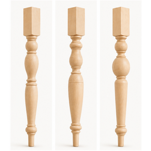 Pieds de table en bois massif, supports rustiques en bois pour tables à manger, bureaux et tables d'appoint - Product Image 1