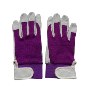 Gants de travail industriels robustes en cuir marron et blanc de qualité supérieure avec sangle de poignet réglable pour une protection optimale - Product Image 6
