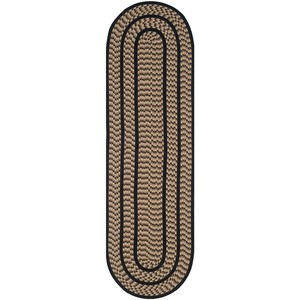Oval Braided Jute Area <b>Rug</b> with <b>Black</b> Striped Border Non-Slip Rubber Backing for Hallway Home Decor Farmhouse Style - Product Image 2