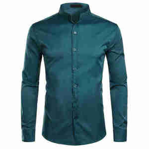 Camisas de Vestir Casuales de Franela para Hombre, para Oficina, Otoño, 100% Algodón, Transpirables, de Secado Rápido, Color Granate, Manga Larga, Cierre de Botones - Product Image 4