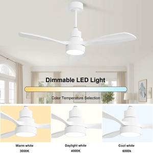 48-Inch Solid Wood <b>LED</b> <b>Ceiling</b> Fan with <b>Dimmable</b> <b>Light</b> and 6-Speed Reversible DC Motor - Product Image 5