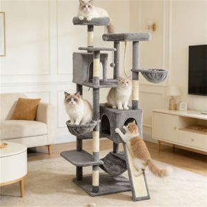 Torre para Gatos de Múltiples Niveles con Tapete para Gatos, Estructura para Escalar para Familias de Gatos, Árboles y Rascadores Premium para Gatos - Product Image 1