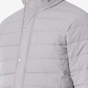 OEM Factory High Quality Custom Logo Fashion Men Hooded Heated Silk Lining Winter Quilted <b>Puffer</b> <b>Jacket</b> Plus Size - Product Image 3