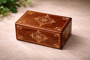 Handcrafted Rosewood Cremation Urn Engraved Floral <b>Memorial</b> Ashes <b>Box</b> handmade urn <b>box</b> - Product Image 6