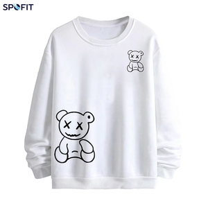 Oversized Crewneck Washed Winter Casual Cotton Sweatshirt Digital Printed Logo Custom Embroidery Pullover - Product Image 1