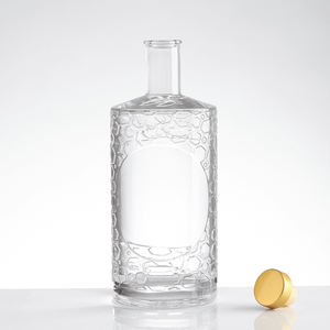 700ml 500ml Bouteille d'alcool en verre transparent de luxe <span class=keywords><strong>russe</strong></span> à bas <span class=keywords><strong>prix</strong></span> Fabricant de bouteilles en verre personnalisées en gros - Product Image 2