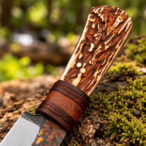 Couteau de survie tactique de camping OEM de 11 pouces, fait main, en acier à haute teneur en carbone, à lame fixe de type Drop Point, avec manche en corne, qualité industrielle - Product Image 2