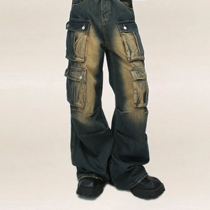 Pantalones Vaqueros Holgados Lisos para Hombre, Jeans Oversize, Estilo Hip Hop, Streetwear, Pantalones Holgados de Alta Calidad con 6 Bolsillos - Product Image 5