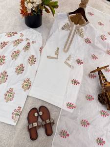 ชุดเดรส Ethenic ใหม่ผ้าเครปดีไซน์ผ้าไหมปักลายด้วยด้ายทำงานกับแขนเสื้อเต็มตัว - Product Image 6