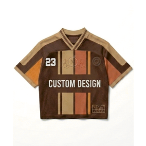 Maillot de basket personnalisé marron à col en V, manches courtes, respirant, en polyester, pour homme adulte, numéro 23 - Product Image 2
