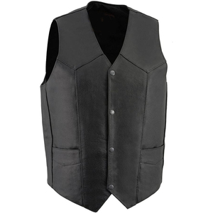 Chaleco Deportivo Samroz para Hombre, Negro, Casual, de Cuero Genuino, con Cuello en V, Ropa de Invierno - Product Image 1