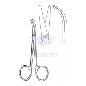 Tijeras Fomon de 11.5 cm (4½ Pulgadas), Curvas, de Acero Inoxidable, Reutilizables, Quirúrgicas, para Rinoplastia, ORL, Cirugía Plástica, Cosmética y Nasal - Product Image 1