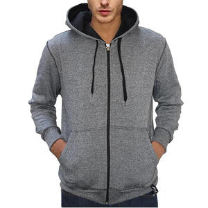 Sudadera con capucha de alta calidad, bordado de alta densidad, lisa, con cremallera completa, logotipo personalizado, extragrande, con cremallera completa, sin estampado. - Product Image 1