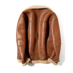 Chaqueta de Cuero Marrón para Hombre de Alta Calidad, en Piel de Oveja Auténtica, Resistente al Viento - Product Image 2