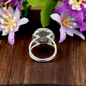 Anillo Vintage Hecho a Mano con Turquesa de Caballo Salvaje en Engaste de Plata de Ley, Joyería Estilo Navajo del Suroeste para Mujer - Product Image 6