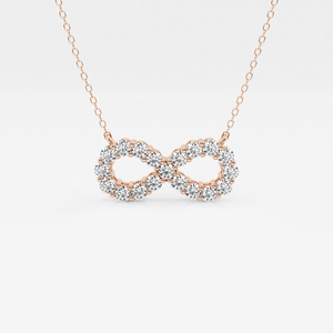 Pendentif infini en diamant de laboratoire rond 1 carat avec chaîne réglable, bijou élégant et étincelant, cadeau pour femme - Product Image 4