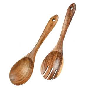 High Quality Durable Acacia Wood Eco-Friendly American Style <b>Dinnerware</b> Sets Fork/Knife/Chopsticks Serving Spoon Custom Size - Product Image 1
