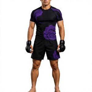 Ensemble T-shirt et short MMA pour hommes – Tenue de combat et d'entraînement performante, vêtements de sport athlétiques, équipement de gym, vêtements d'équipe, vêtements de fitness - Product Image 1