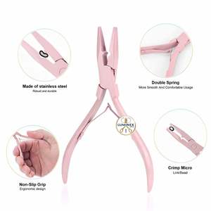 Kit d'extension de cheveux Microlink, outil de pose de micro-perles, pince de retrait de micro-perles avec votre logo de marque, en acier inoxydable - Product Image 2