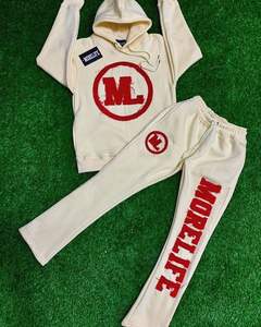 Conjunto de Sudadera con Capucha y Pantalones Deportivos de Felpa Francesa Gruesa para Hombre, con Logotipo Personalizado ODM, Diseño 3D para Pantalones Deportivos Acampanados - Product Image 5