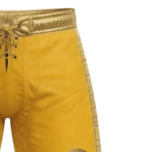 <b>Men</b> <b>Yellow</b> Sublimated Ice Hockey Training <b>Shorts</b> Polyester Drawstring Side Stripe Athletic Sports <b>Shorts</b> Performance Wear - Product Image 4