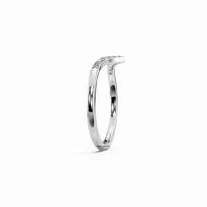 Elegante Anillo de Boda con Diamante Redondo Cultivado en Laboratorio, Forma de V Curva, Chapado en Rodio, Oro de 10K, 14K, 18K, Plata 925, 935, Regalo para Fiesta - Product Image 2