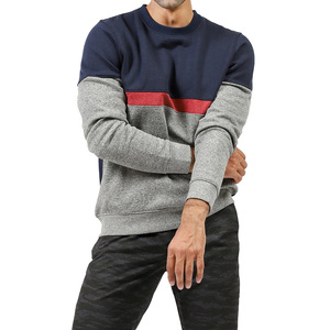 <b>Men's</b> Color Blocking Crew Neck <b>Pullover</b> Sweatshirt Regular Fit Polyester Cotton French Terry Casual Autumn Wear - Product Image 4
