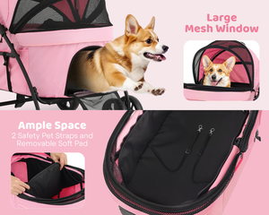 Poussette pour animaux de compagnie TH-PPS-186 résistante aux intempéries avec cabine détachable et attache intérieure sécurisée idéale pour les voyages personnalisés acceptés - Product Image 4