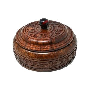 Pot à roti en bois naturel, support de rangement pour pain indien, fait main, vaisselle de cuisine, salle à manger, restaurant - Product Image 1