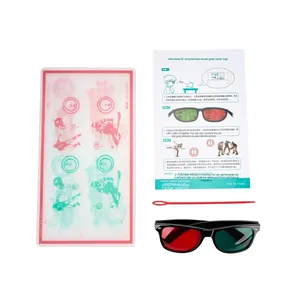 Tableau vectoriel rouge-vert pour l'amblyopie, la dispersion de la collection, la fusion stéréoscopique, l'entraînement de la vision, les instruments optiques - Product Image 1