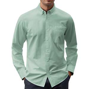 OEM Custom Logo 100% Cotton Long Sleeve <b>Men's</b> <b>Dress</b> Shirts Casual/Formal Solid Shirts for <b>Men</b> Regular Oxford Tops with Pocket - Product Image 2
