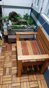 Dalles de terrasse en bois modernes de haute qualité 30 x 30 cm, écologiques, pour patio, intérieur, balcon, terrasse, jardin, installation facile, imperméables, anti- - Product Image 2