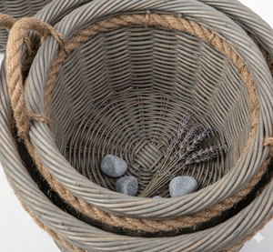 Cesta de almacenamiento Natural de ratán hecha a mano indonesia de alta calidad con cuerda minimalista elegante diseño único - Product Image 6