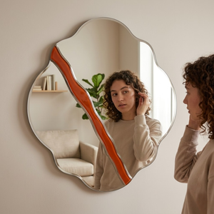 Designer Oval Wall <b>Mirror</b> 23.5" x 21.5"Inch |Contemporary Stylish Glass <b>Mirror</b> |Decorative <b>Mirror</b> for Home Interior Living Room - Product Image 5