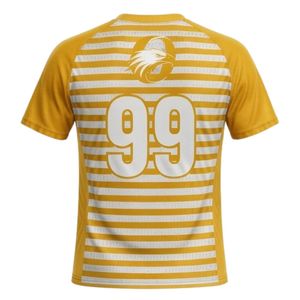 เสื้อแฮนด์บอลชาย สีเหลืองขาว ลายทาง ซับลิเมชั่น แขนสั้น โพลีเอสเตอร์ เสื้อทีมกีฬา ชุดแข่งขัน ชุดยูนิฟอร์มกีฬา - Product Image 2