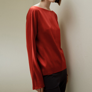 Hot Sale Women's Summer Button Woven <b>Satin</b> Silk <b>Blouse</b> Long Sleeve Slim Fit Solid Color Office Shirt - Product Image 5