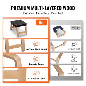 Sedia per Inversione Yoga con Telaio in Legno e Imbottitura in PU, Capacità 300 Libbre, Attrezzo per Allenamento e Supporto per Yoga - Product Image 4