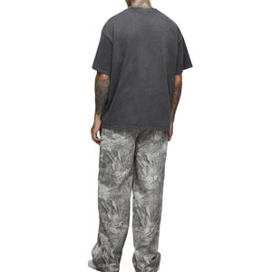 Camisetas de algodón lavado para hombre con logo de diamantes de imitación estampado frontal, corte relajado, cuello redondo, estilo streetwear, para pedidos al por mayor - Product Image 2