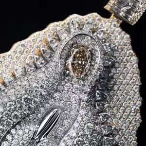 จี้เพชรโมอิสซาไนต์ VVS หรูหราประดับเพชรเต็มเม็ด สี D ผ่านการทดสอบเพชร เงินแท้ สไตล์ฮิปฮอป เหมาะสำหรับงานปาร์ตี้ - Product Image 3