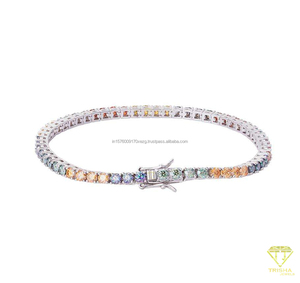 Promotional Products Gold Plated 925 Sterling Silver with VVS Moissanite Diamond Tennis Bracelet for unisex - Product Image 3