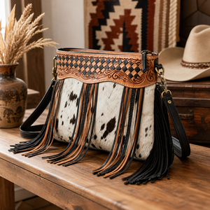 Bolso de Hombro de Cuero Vacuno Vintage con Flecos para Mujer |   Bolso de Mujer Estilo Occidental |   India 2026 Calidad de Exportación Deluxe - Product Image 4