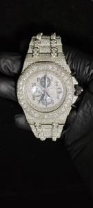 Customizable Moissanite Diamond Analog <b>Wrist</b> <b>Watch</b> Iced out with VVS Clarity Quartz Movement Glass Dial Window-for Business Gift - Product Image 1