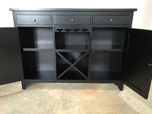 An Elegant Beautifully Crafted Modern 3-SECTION wine <b>cabinet</b> combining stylish storage made from Mahogany Wood - Product Image 2