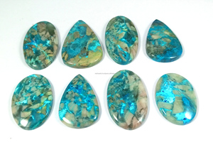 Wholesale Radha Arts Natural Blue Chrysocolla Cabochon Gemstone Smooth <b>Healing</b> Stone for Jewelry Making - Product Image 4