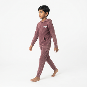 Conjunto de Ropa Deportiva Informal de Dos Piezas con Sudadera con Capucha de Algodón Lavado al Ácido para Niños con Logotipo Personalizado - Product Image 3