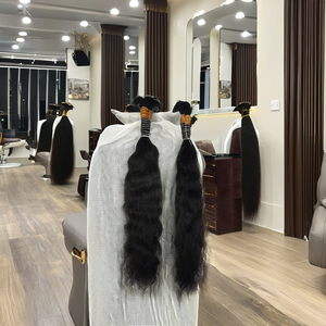Envío gratis Gran Stock Grado 12A 100% UnprocessIndian Virgen Cabello crudo, Raw Virgin Indian No Short Hair Bulk Cabello indio - Product Image 1