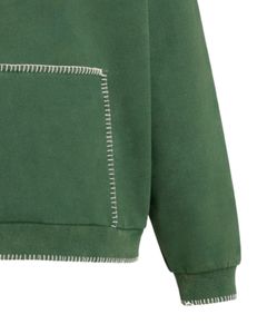 Sweat-shirt à capuche vert surdimensionné pour homme, avec poche kangourou, style streetwear, épais, décontracté, pour l'hiver, fabricant OEM - Product Image 6