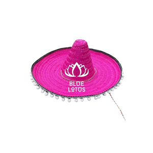 หมวกทรงโซมเบรโรสีน้ำเงินลายดอกบัว แบรนด์ BLUE LOTUS รุ่น Sabrina ทำจากหญ้าทะเล ถักทอด้วยมือ ลายทาง สำหรับทุกเพศ เหมาะสำหรับกันแดด ชายหาด วันหยุด และการเดินทาง กำลังเป็นที่นิยม - Product Image 1